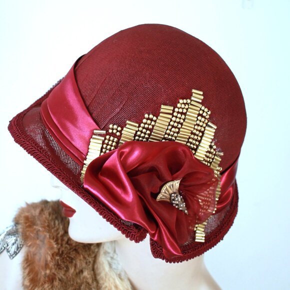 Designer Vintage 20s Style Wide Brim Hat main image 5